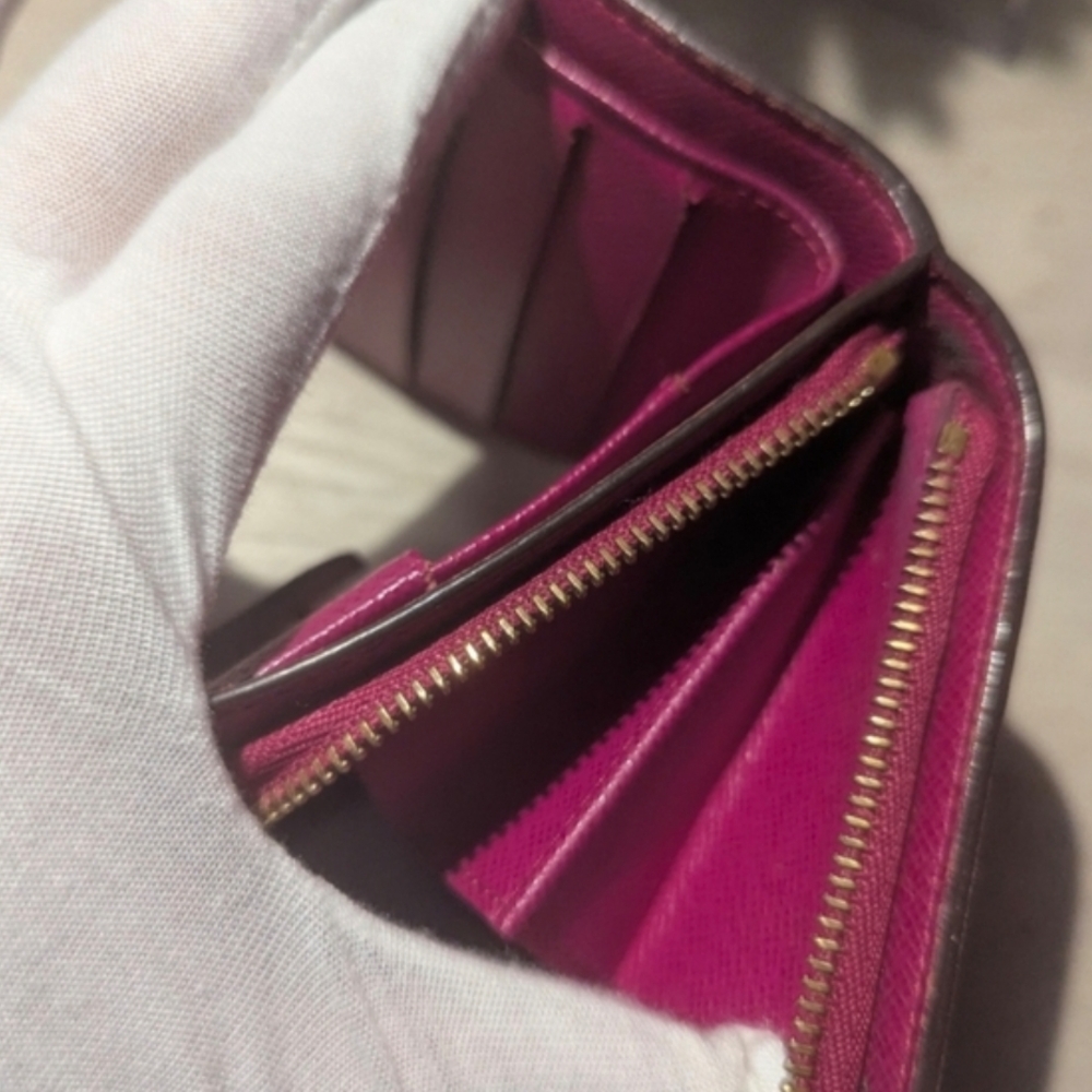 Louis Vuitton Perforated Metallic Brown Wallet with Magenta Interior - Picture 14 of 15